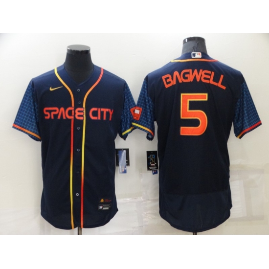 Men's Houston Astros 5 Jeff Bagwell Nike Navy 2022 City Connect Player Jersey