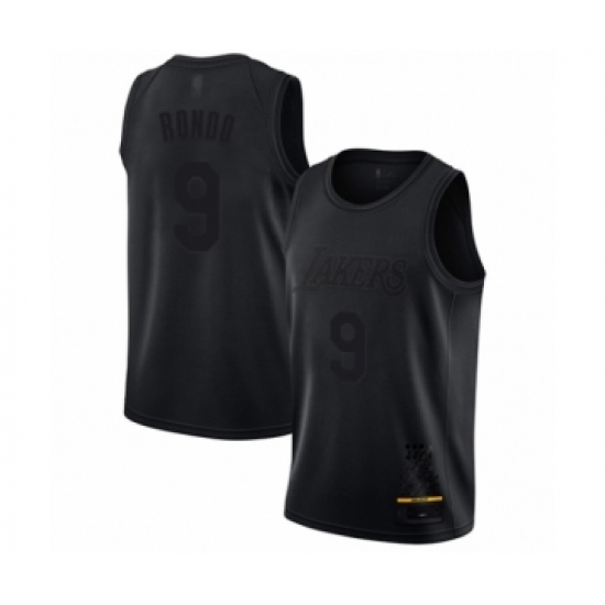 Men's Los Angeles Lakers 9 Rajon Rondo Swingman Black MVP Basketball Jersey