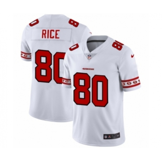 Men's San Francisco 49ers 80 Jerry Rice White Team Logo Cool Edition Jersey