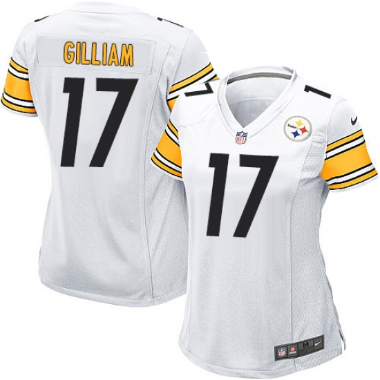 Women's Nike Pittsburgh Steelers 17 Joe Gilliam Game White NFL Jersey