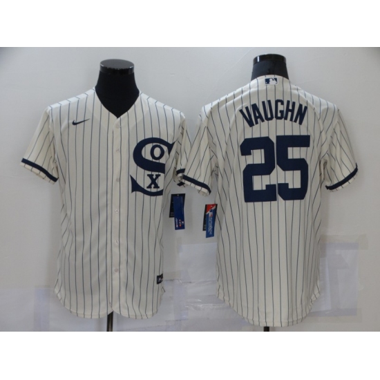 Men's Chicago White Sox 25 Andrew Vaughn Cream Elite 2021 Field of Dreams Jersey