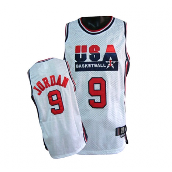 Men's Nike Team USA 9 Michael Jordan Swingman White Summer Olympics Basketball Jersey