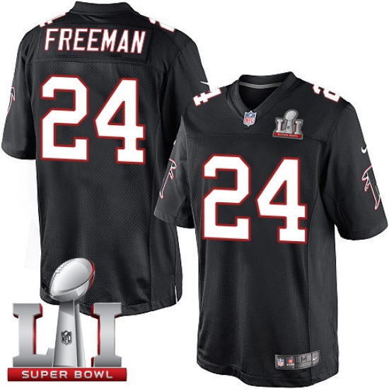 Men's Nike Atlanta Falcons 24 Devonta Freeman Black Alternate Super Bowl LI 51 Vapor Untouchable Limited Player NFL Jersey