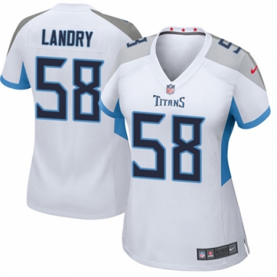 Women's Nike Tennessee Titans 58 Harold Landry Game White NFL Jersey