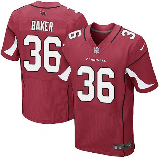 Men's Nike Arizona Cardinals 36 Budda Baker Elite Red Team Color NFL Jersey