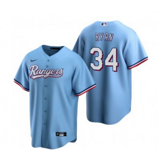 Men's Texas Rangers 34 Nolan Ryan Blue Cooperstown Collection Cool Base Stitched Nike Jersey