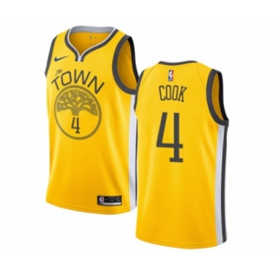 Women's Nike Golden State Warriors 4 Quinn Cook Yellow Swingman Jersey - Earned Edition