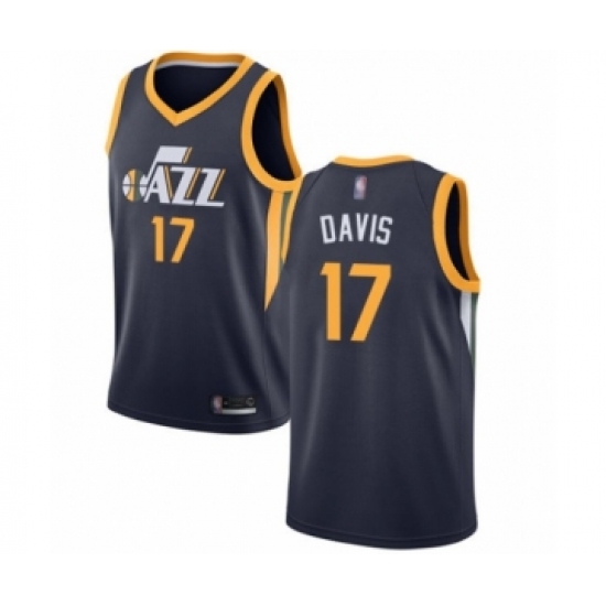 Youth Utah Jazz 17 Ed Davis Swingman Navy Blue Basketball Jersey - Icon Edition