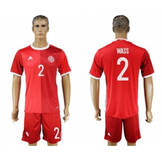 Danmark 2 Wass Red Home Soccer Country Jersey