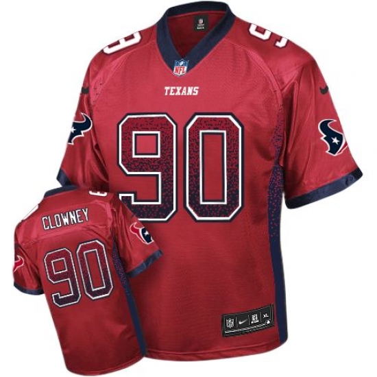 Men's Nike Houston Texans 90 Jadeveon Clowney Elite Red Drift Fashion NFL Jersey