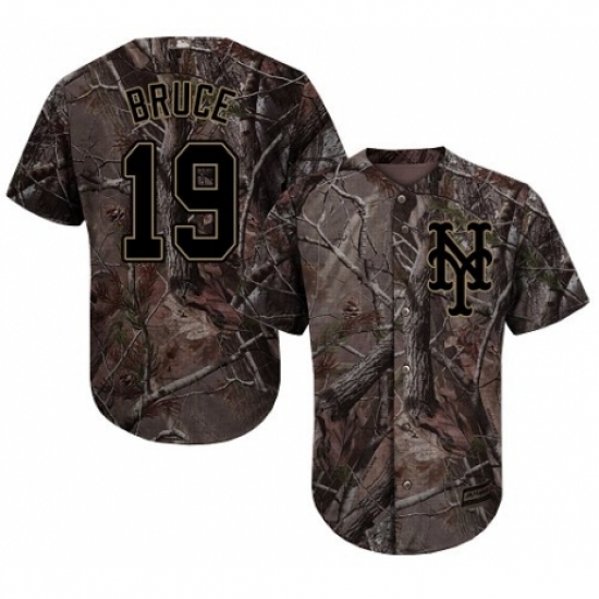 Men's Majestic New York Mets 19 Jay Bruce Authentic Camo Realtree Collection Flex Base MLB Jersey