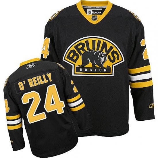 Women's Reebok Boston Bruins 24 Terry O'Reilly Authentic Black Third NHL Jersey