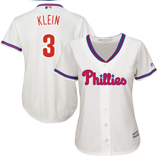 Women's Majestic Philadelphia Phillies 3 Chuck Klein Authentic Cream Alternate Cool Base MLB Jersey