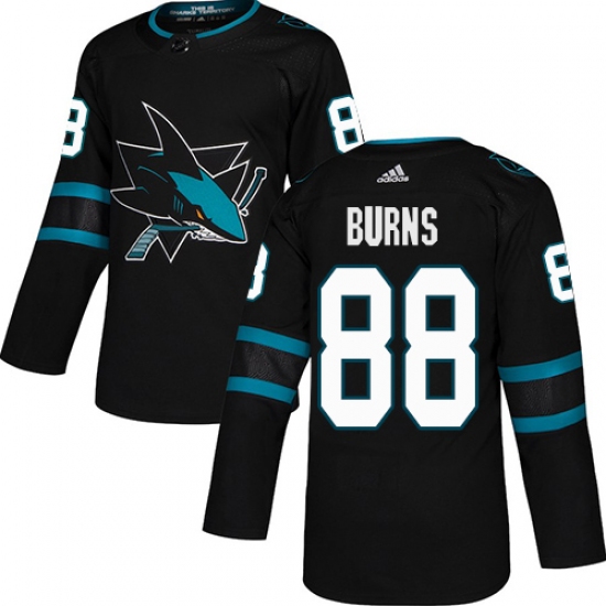 Men's Adidas San Jose Sharks 88 Brent Burns Premier Black Alternate NHL Jersey