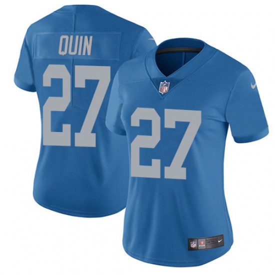 Women's Nike Detroit Lions 27 Glover Quin Elite Blue Alternate NFL Jersey