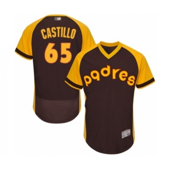 Men's San Diego Padres 65 Jose Castillo Brown Alternate Cooperstown Authentic Collection Flex Base Baseball Player Jersey