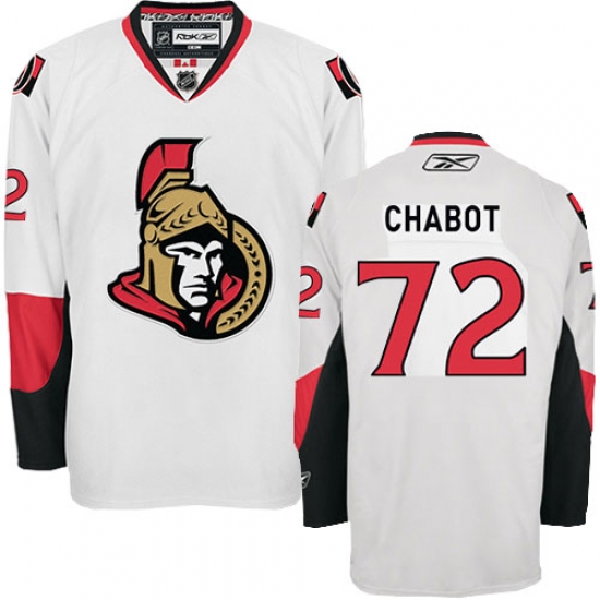 Men's Reebok Ottawa Senators 72 Thomas Chabot Authentic White Away NHL Jersey