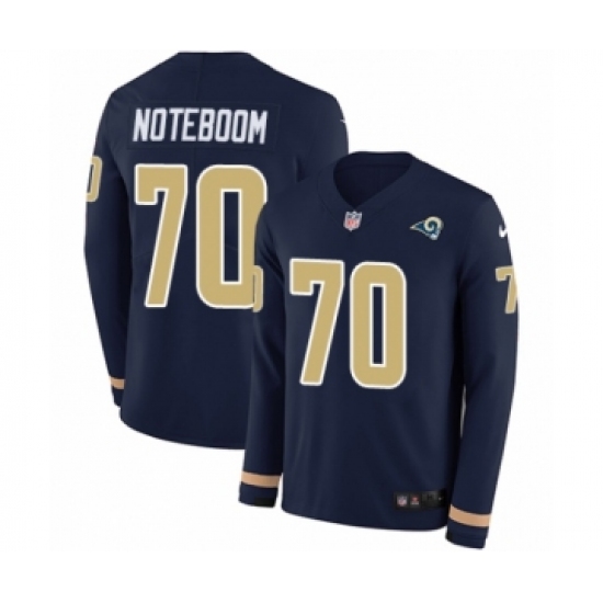 Youth Nike Los Angeles Rams 70 Joseph Noteboom Limited Navy Blue Therma Long Sleeve NFL Jersey