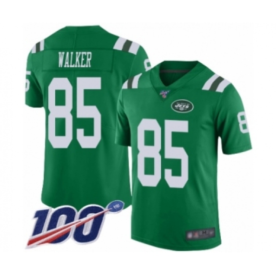 Men's New York Jets 85 Wesley Walker Limited Green Rush Vapor Untouchable 100th Season Football Jersey