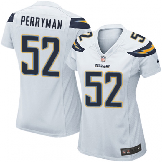 Women's Nike Los Angeles Chargers 52 Denzel Perryman Game White NFL Jersey