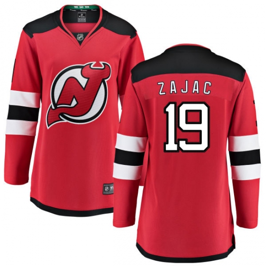Women's New Jersey Devils 19 Travis Zajac Fanatics Branded Red Home Breakaway NHL Jersey