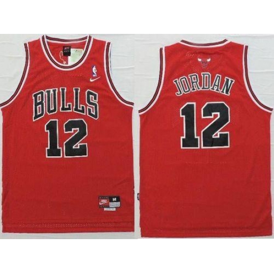 Bulls 12 Michael Jordan Red Nike Throwback Stitched NBA Jersey