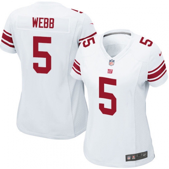 Women's Nike New York Giants 5 Davis Webb Game White NFL Jersey