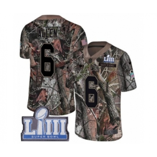 Men's Nike New England Patriots 6 Ryan Allen Camo Rush Realtree Limited Super Bowl LIII Bound NFL Jersey