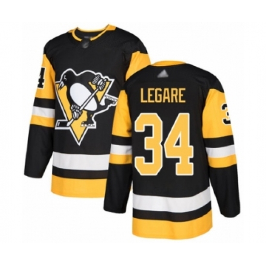 Men's Pittsburgh Penguins 34 Nathan Legare Authentic Black Home Hockey Jersey