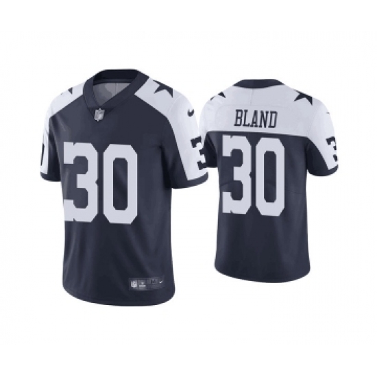 Men's Dallas Cowboys 30 DaRon Bland Navy Thanksgiving Vapor Limited Stitched Jersey