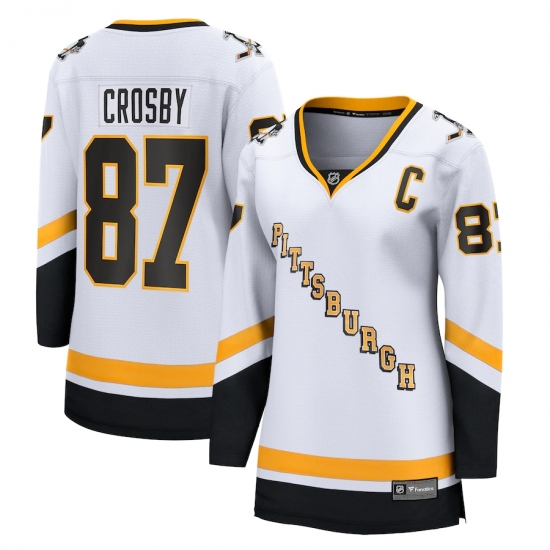 Women's Pittsburgh Penguins 87 Sidney Crosby Fanatics Branded White 2020-21 Special Edition Breakaway Player Jersey