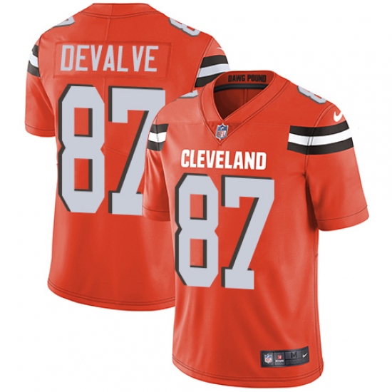 Youth Nike Cleveland Browns 87 Seth DeValve Orange Alternate Vapor Untouchable Limited Player NFL Jersey