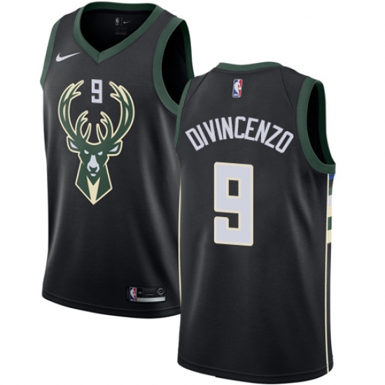 Women's Nike Milwaukee Bucks 9 Donte DiVincenzo Swingman Black NBA Jersey - Statement Edition