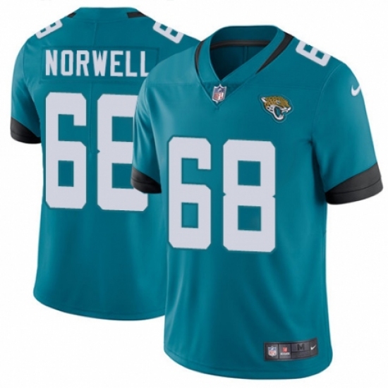 Men's Nike Jacksonville Jaguars 68 Andrew Norwell Black Alternate Vapor Untouchable Limited Player NFL Jersey