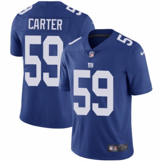 Men's Nike New York Giants 59 Lorenzo Carter Royal Blue Team Color Vapor Untouchable Limited Player NFL Jersey