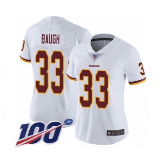 Women's Washington Redskins 33 Sammy Baugh White Vapor Untouchable Limited Player 100th Season Football Jersey