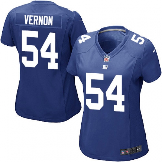 Women's Nike New York Giants 54 Olivier Vernon Game Royal Blue Team Color NFL Jersey