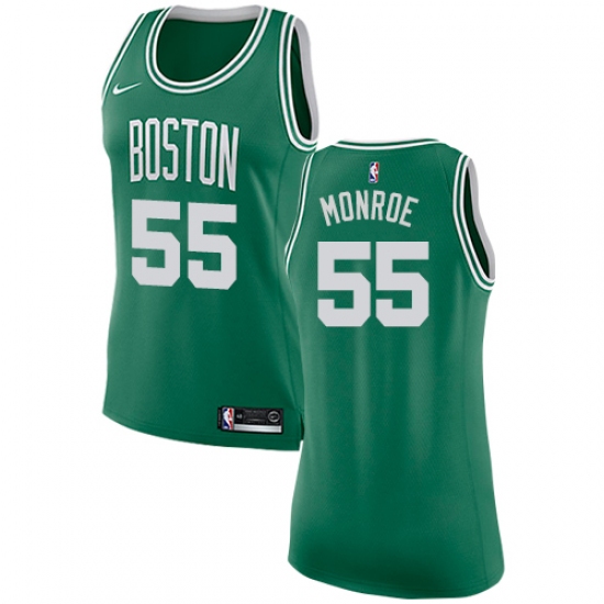 Women's Nike Boston Celtics 55 Greg Monroe Authentic Green(White No.) Road NBA Jersey - Icon Edition