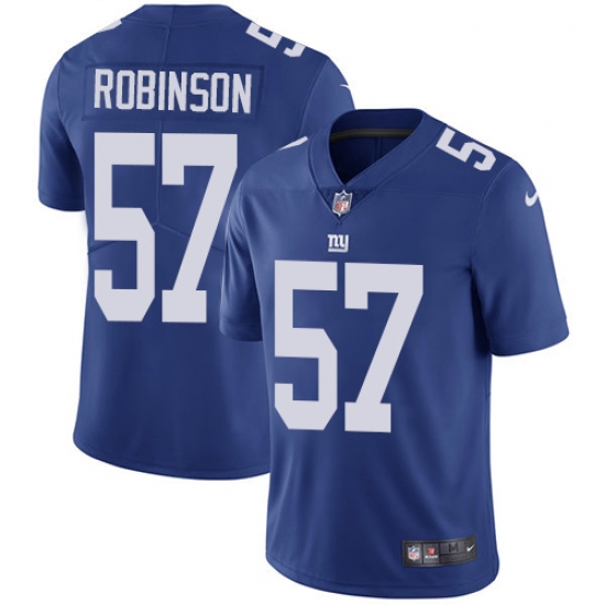 Youth Nike New York Giants 57 Keenan Robinson Royal Blue Team Color Vapor Untouchable Limited Player NFL Jersey