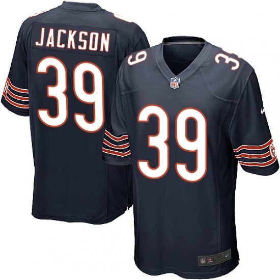 Men's Nike Chicago Bears 39 Eddie Jackson Game Navy Blue Team Color NFL Jersey