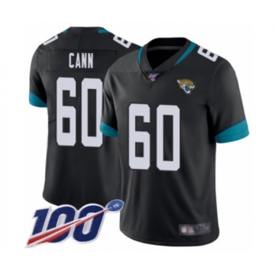 Men's Jacksonville Jaguars 60 A. J. Cann Black Team Color Vapor Untouchable Limited Player 100th Season Football Jersey