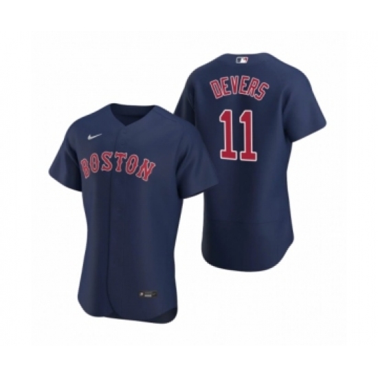 Men's Boston Red Sox 11 Rafael Devers Nike Navy Authentic 2020 Alternate Jersey