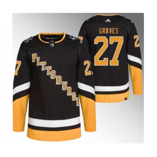 Men's Pittsburgh Penguins 27 Ryan Graves Black 2021-22 Alternate Primegreen Stitched Jersey