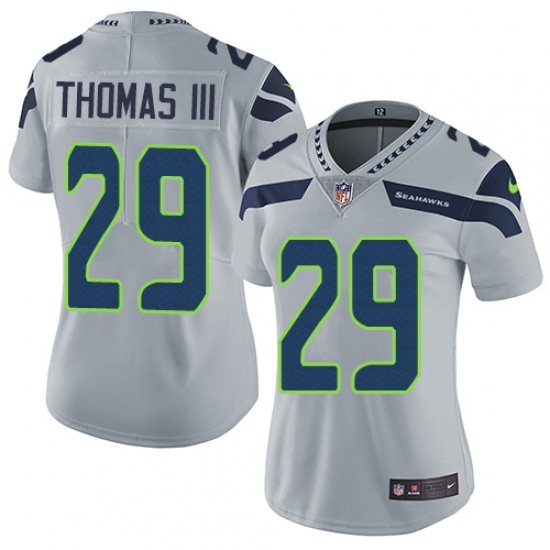 Women's Nike Seattle Seahawks 29 Earl Thomas III Elite Grey Alternate NFL Jersey