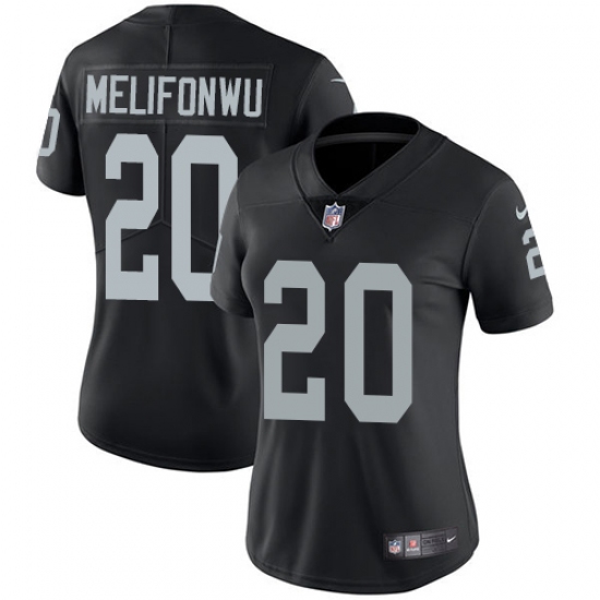 Women's Nike Oakland Raiders 20 Obi Melifonwu Black Team Color Vapor Untouchable Limited Player NFL Jersey