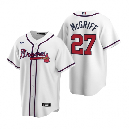 Men's Nike Atlanta Braves 27 Fred McGriff White Home Stitched Baseball Jersey