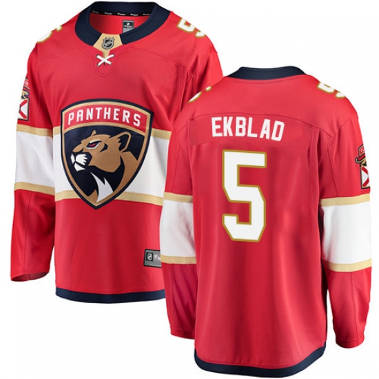 Men's Florida Panthers 5 Aaron Ekblad Fanatics Branded Red Home Breakaway NHL Jersey