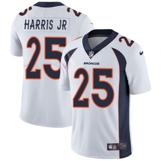 Men's Nike Denver Broncos 25 Chris Harris Jr White Vapor Untouchable Limited Player NFL Jersey