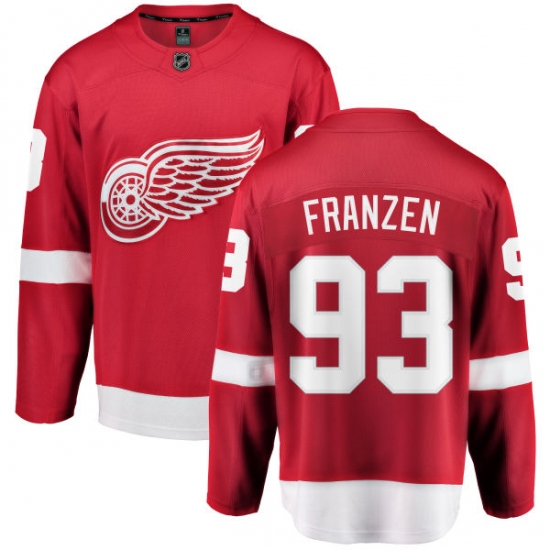 Youth Detroit Red Wings 93 Johan Franzen Fanatics Branded Red Home Breakaway NHL Jersey