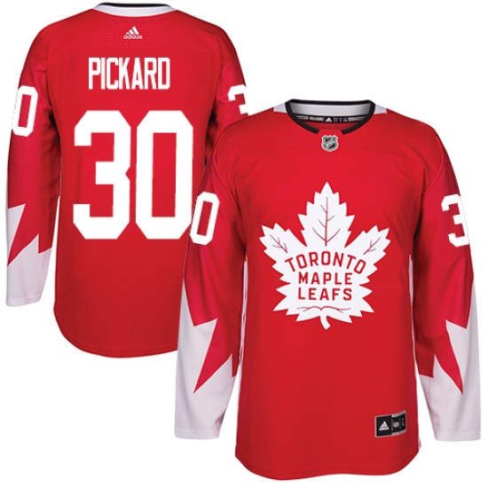 Men's Adidas Toronto Maple Leafs 30 Calvin Pickard Authentic Red Alternate NHL Jersey